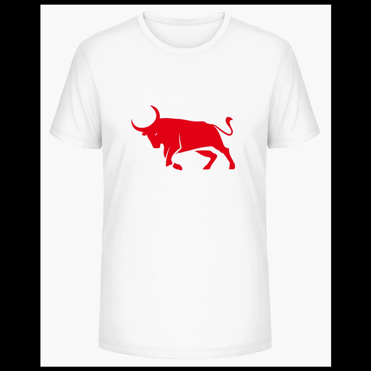 T-shirt homme blanc grand taureau rouge